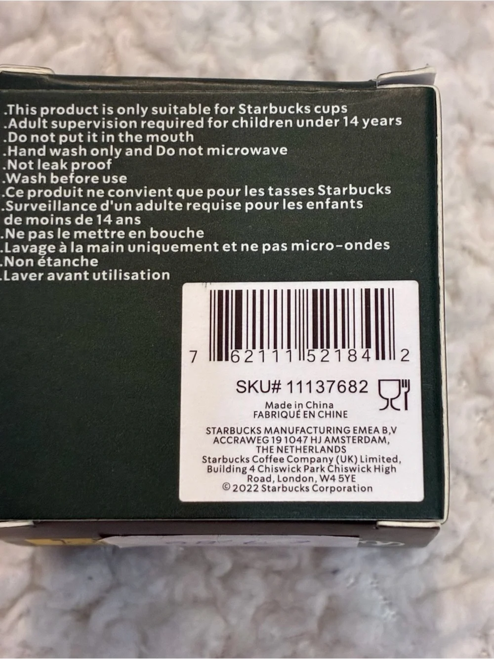 New and in original box STARBUCKS 2022 Reusable Siren Tail Cup Stopper